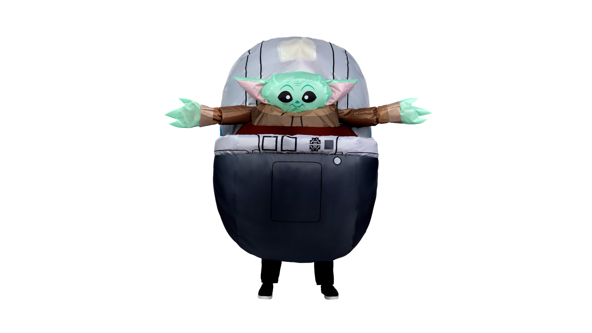 JWC1138 Inflatable Grogu in Pram 360 GIF Rotation